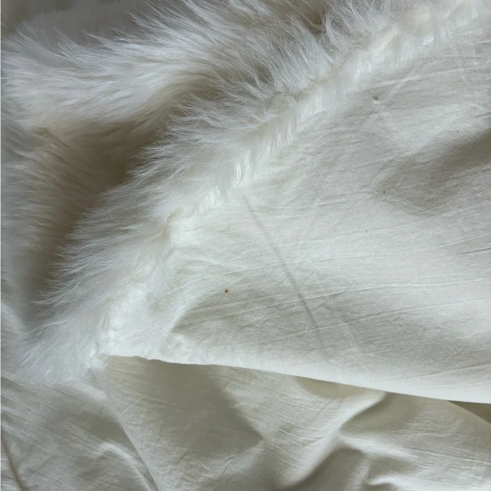 West Elm Ivory Faux Fur Christmas Tree Skirt